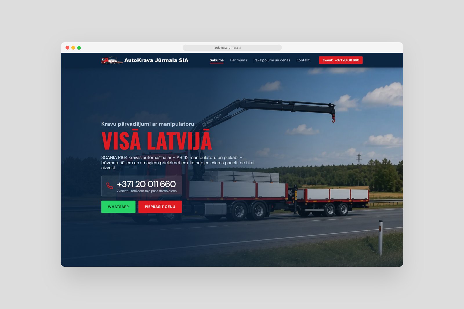 AutoKrava Jūrmala mājaslapa